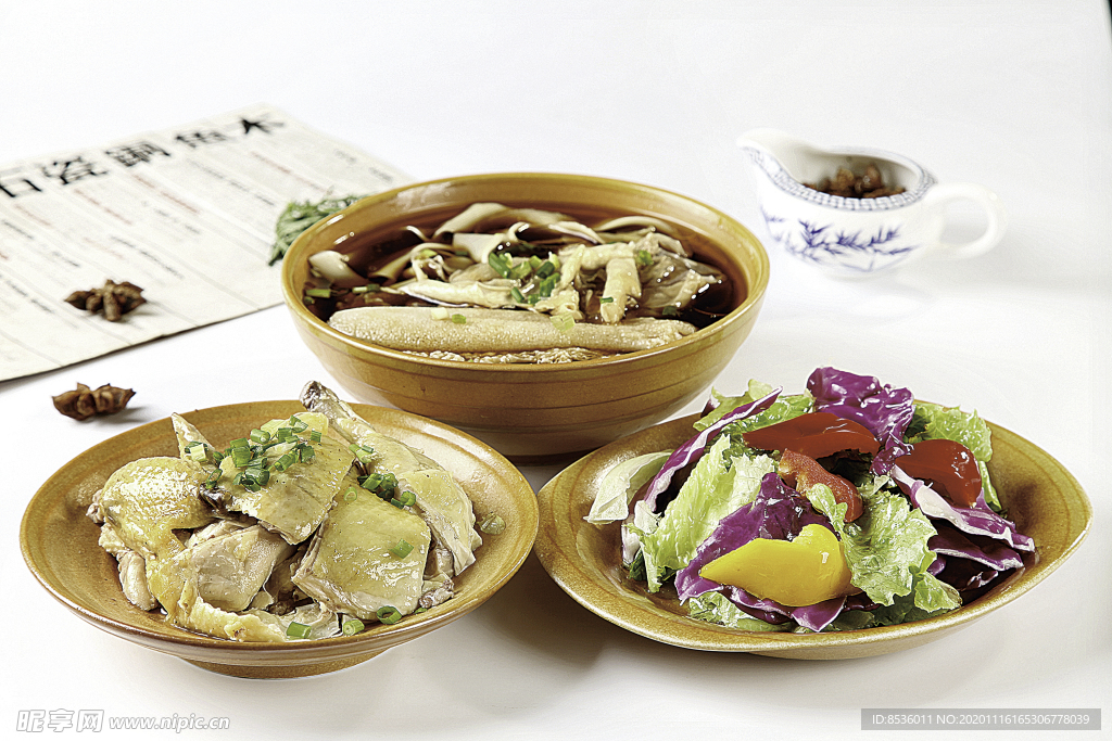浙菜白斩鸡拌菜套餐面