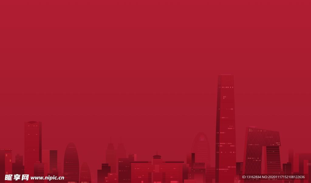 红色背景 城市 地产 活动