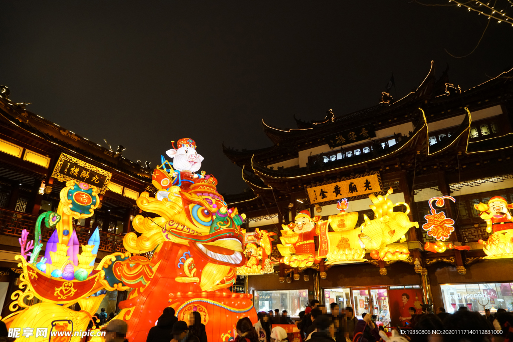 上海城隍庙元宵节彩灯夜景灯光