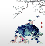 牧牛水墨画