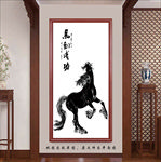 一马当先玄关画