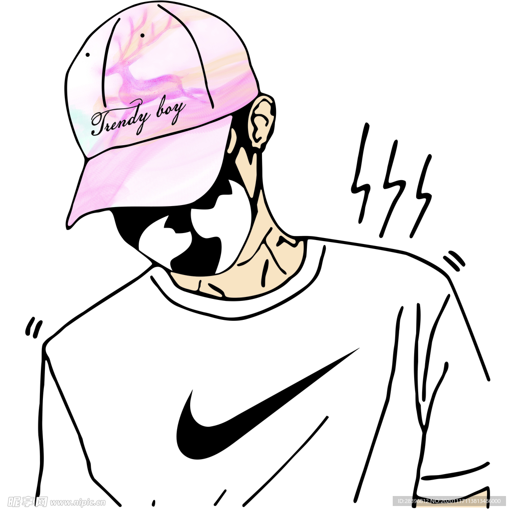 戴帽子的男生
