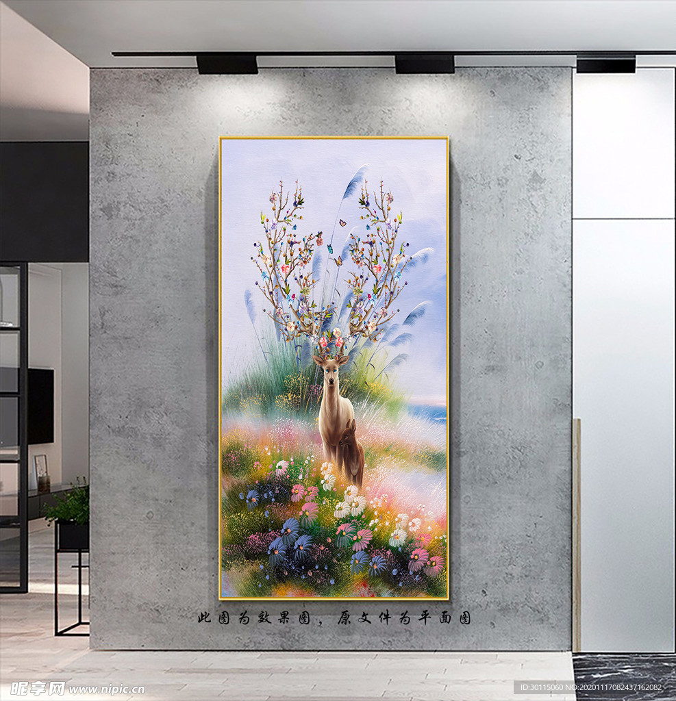 福禄吉祥玄关画