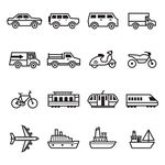 线性简约交通工具图标icon