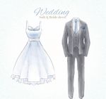 婚纱和灰色礼服
