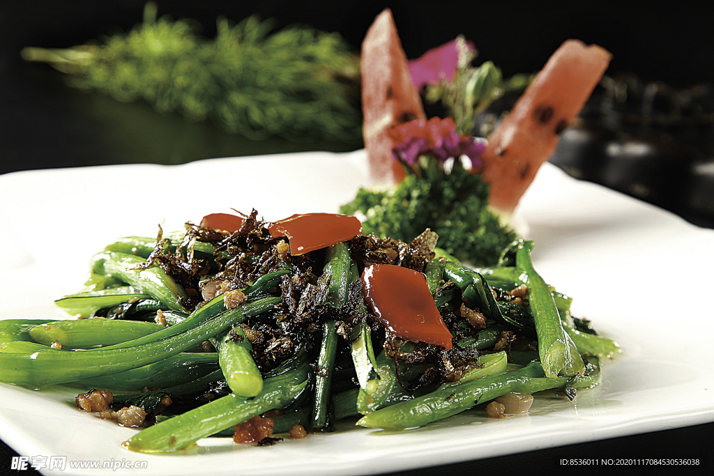 浙菜榄菜肉松炒菜远
