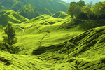 绿色山岭风景图片