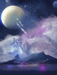 梦幻治愈星球宇航员插画