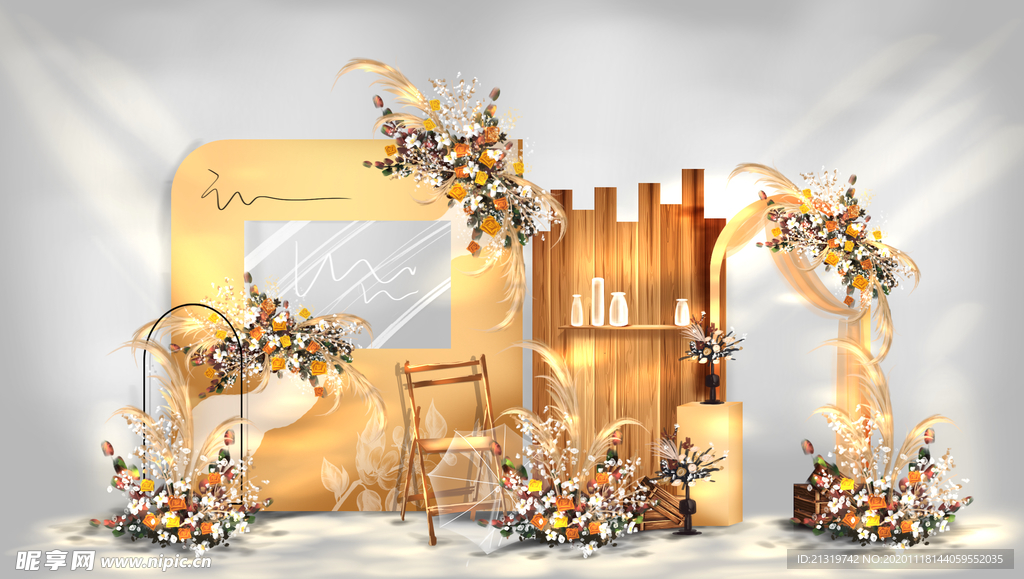 金色婚礼效果图