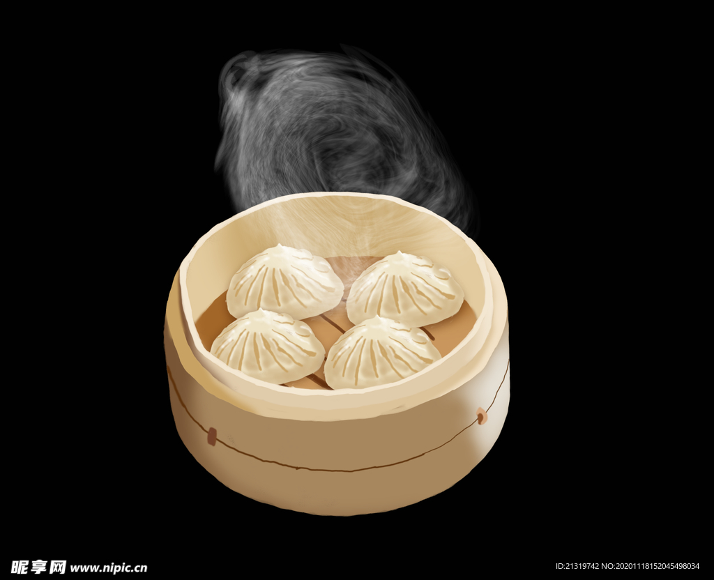 小笼包插画