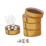 小笼包插画