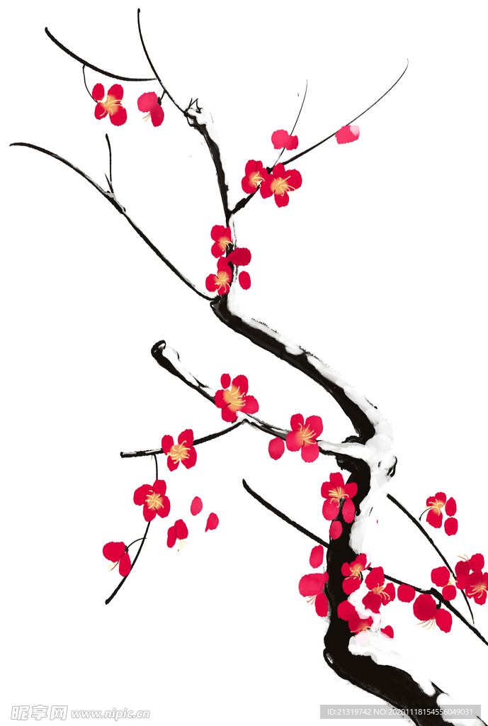 国画梅花素材