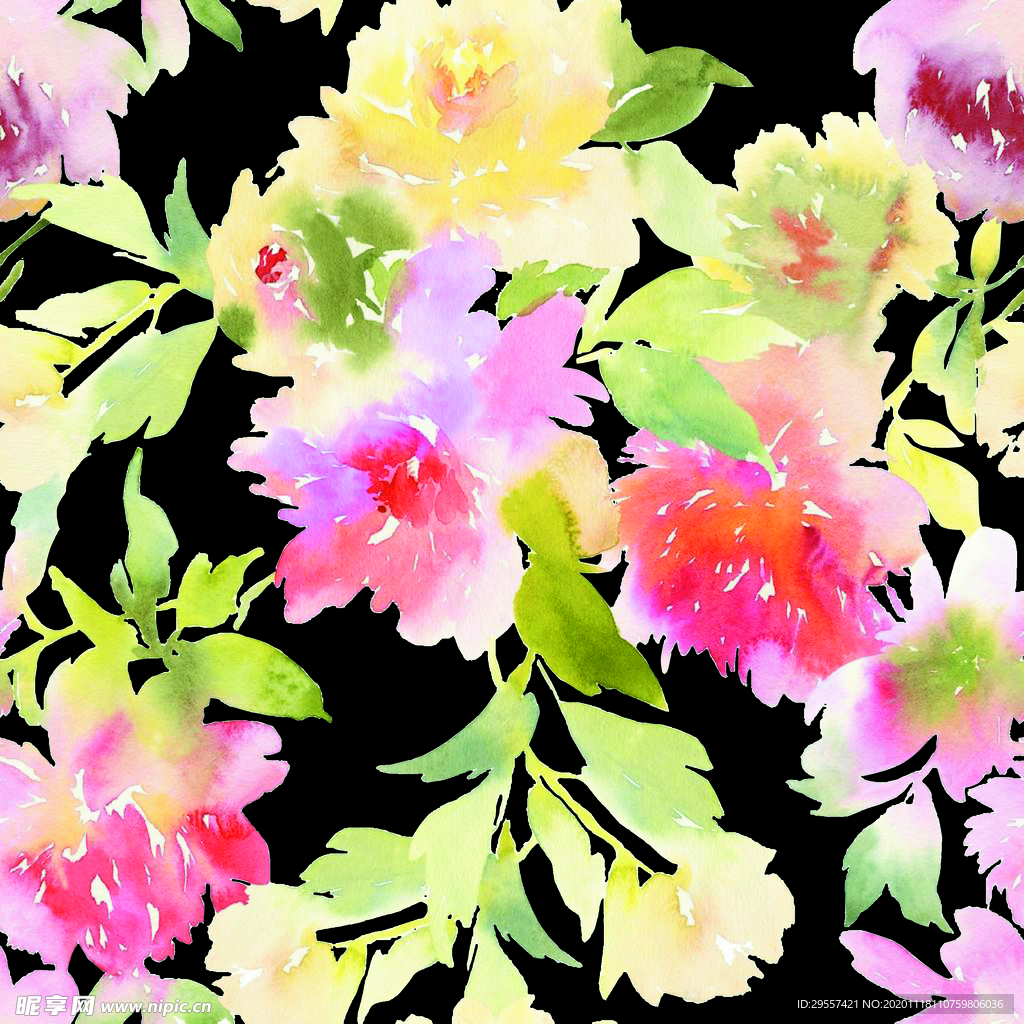 水彩花