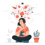 创意灵感思考扁平化人物插画