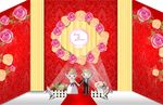 婚礼现场舞台迎宾区场景布置