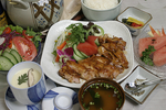 烤鸡排定食