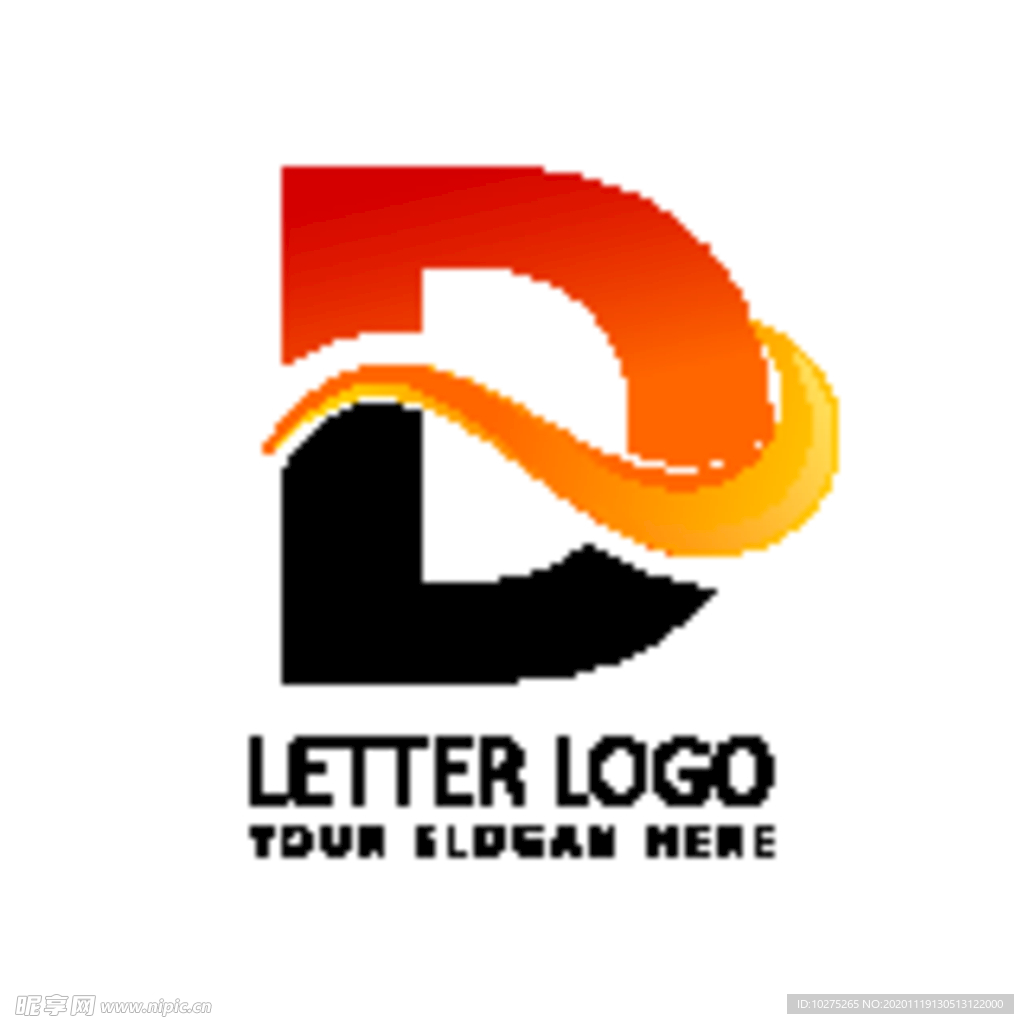 D字母造型logo互联网科技