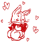 兔子 爱心 T恤  裁片 印花