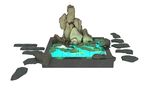 假山水池3d模型