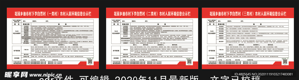 农村人居环境信息公示栏