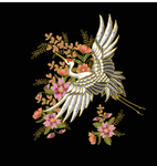 手绘花鹤