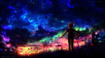 彩色动漫人物插画背景