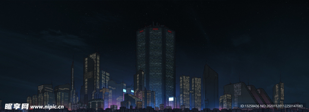 彩色城市夜景灯光背景