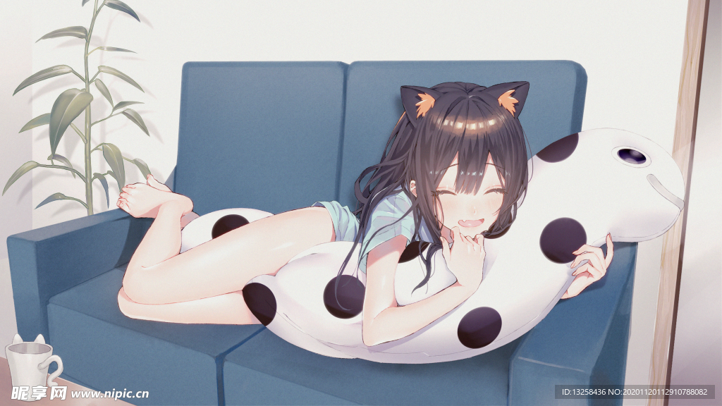彩色动漫人物插画背景