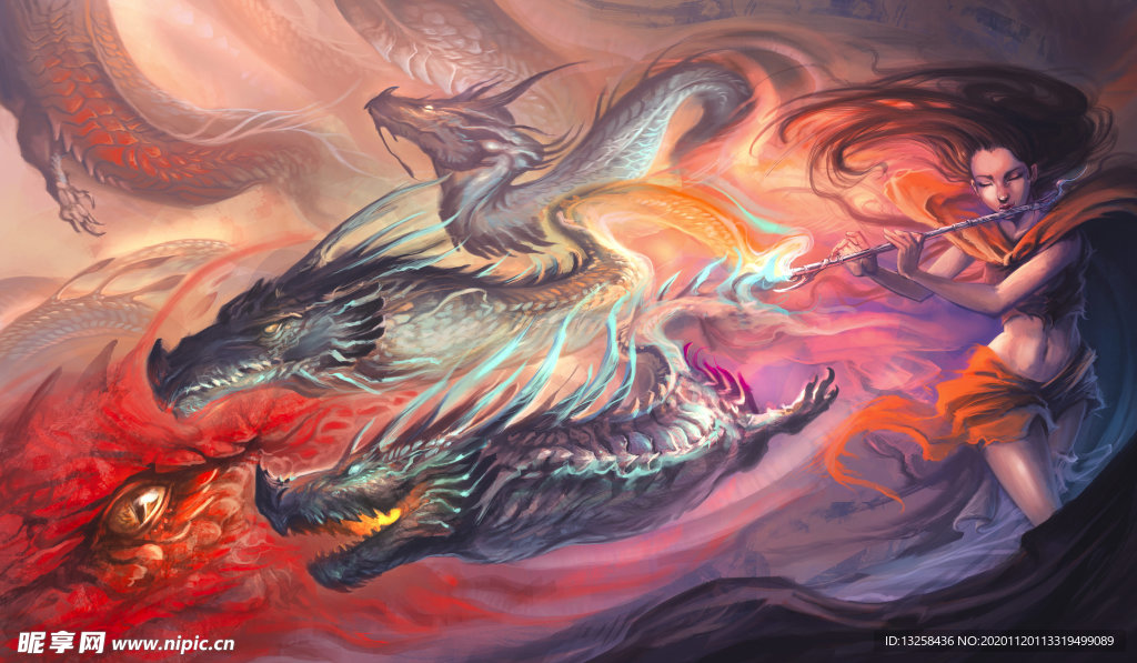 彩色动漫人物插画背景