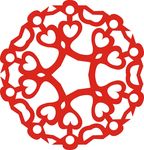 六角剪花窗花纸图案背景元素