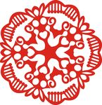 六角剪花窗花纸图案背景元素