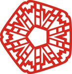六角剪花窗花纸图案背景元素