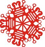 六角剪花窗花纸图案背景元素