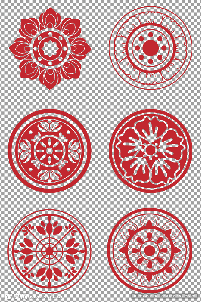 喜庆红色中式花纹