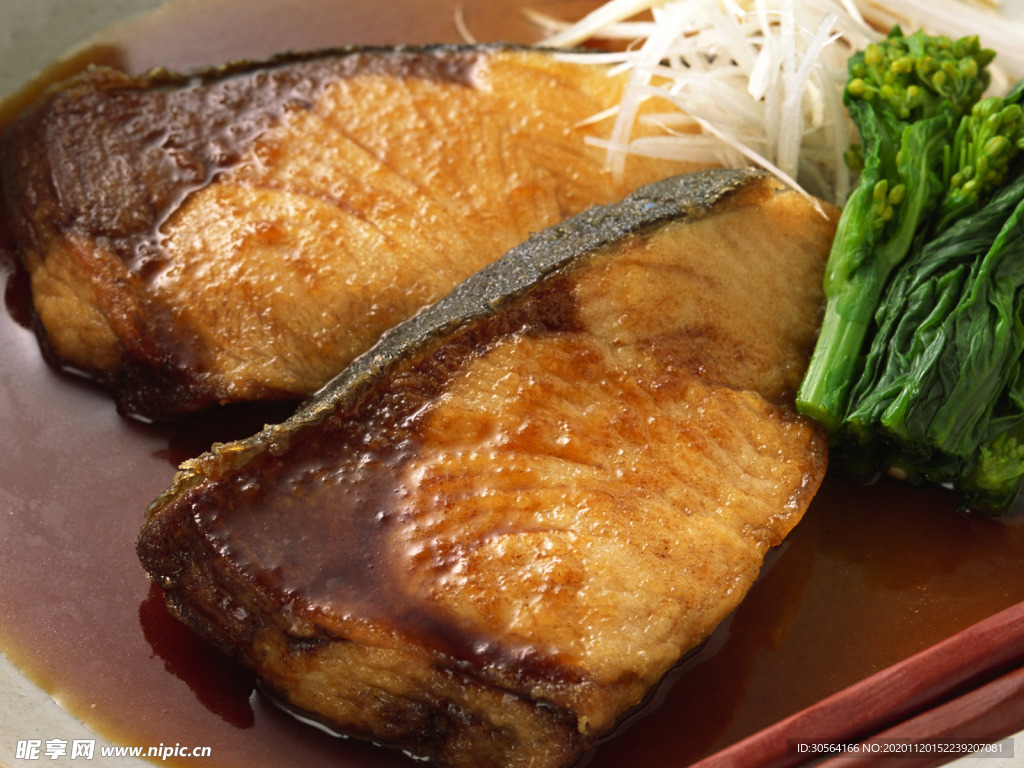 鱼片美食食材背景海报素材
