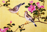 花枝工笔画复古传统背景素材