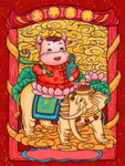 手绘牛年 国潮牛年