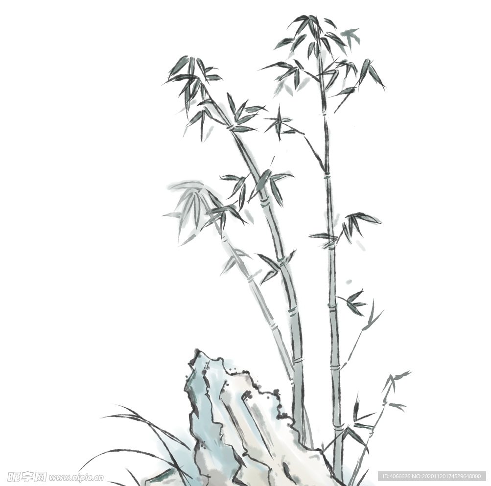 水墨竹子风格