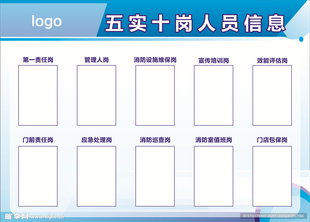 五实十岗人员消防信息展板