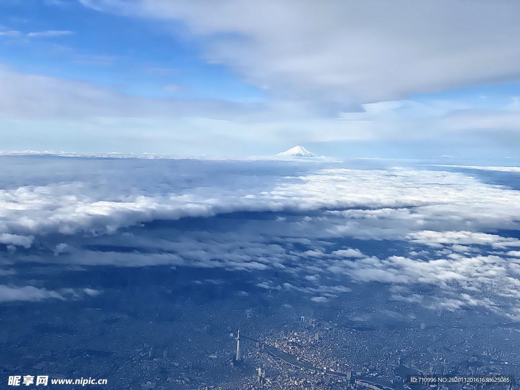 航拍富士山