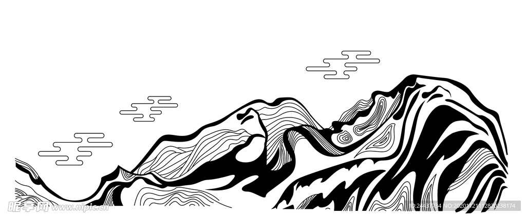 矢量山水云