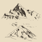 矢量手绘大山