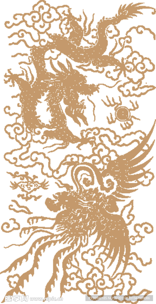 龙团龙凤龙印刷烫金底纹背景纹