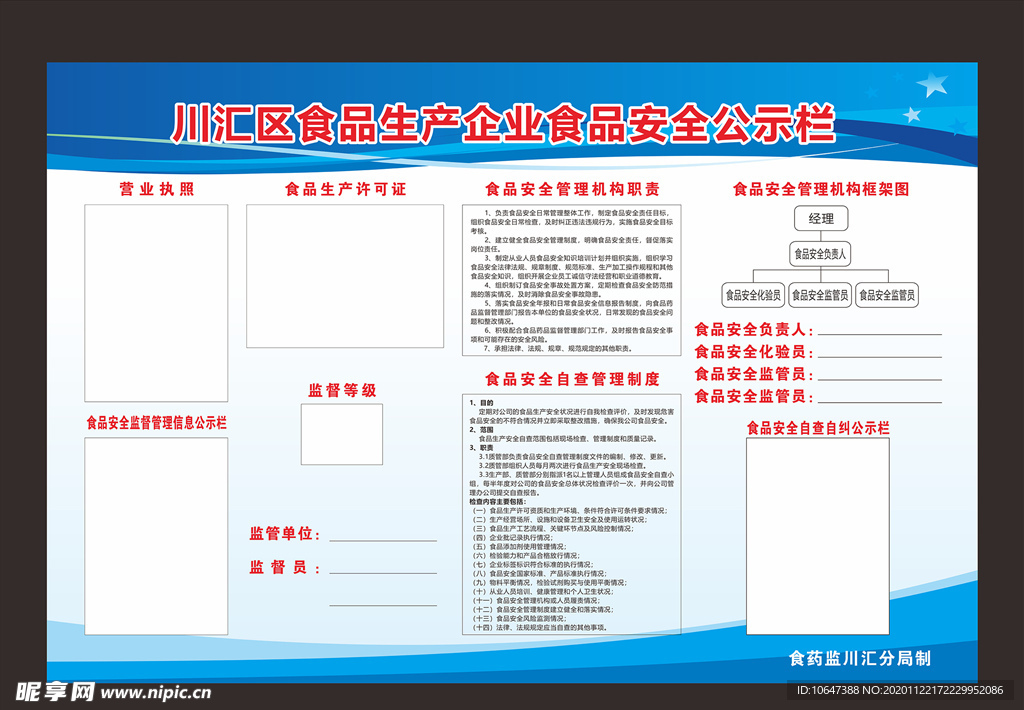 食品信息公示栏