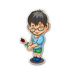 卡通男孩情侣追求表白情人节