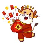 抱着福袋的牛