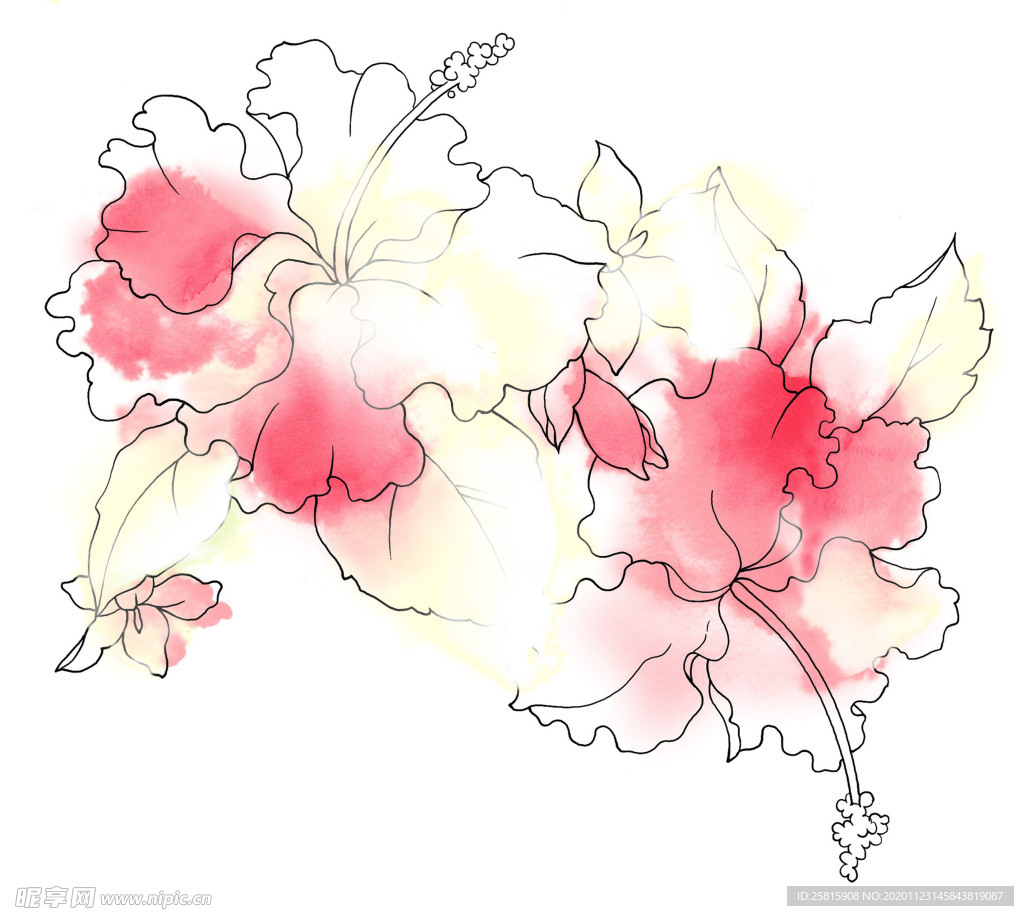 水墨花