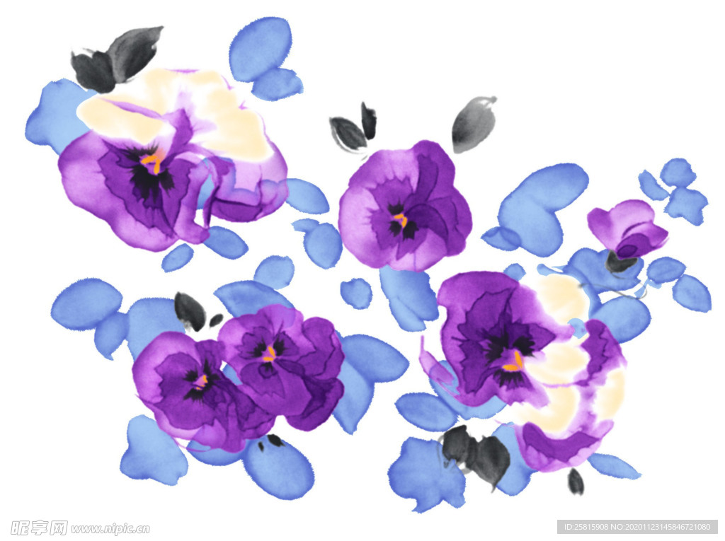 水墨花