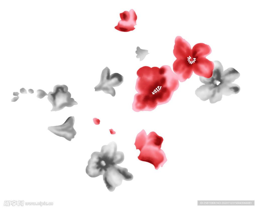 水墨花
