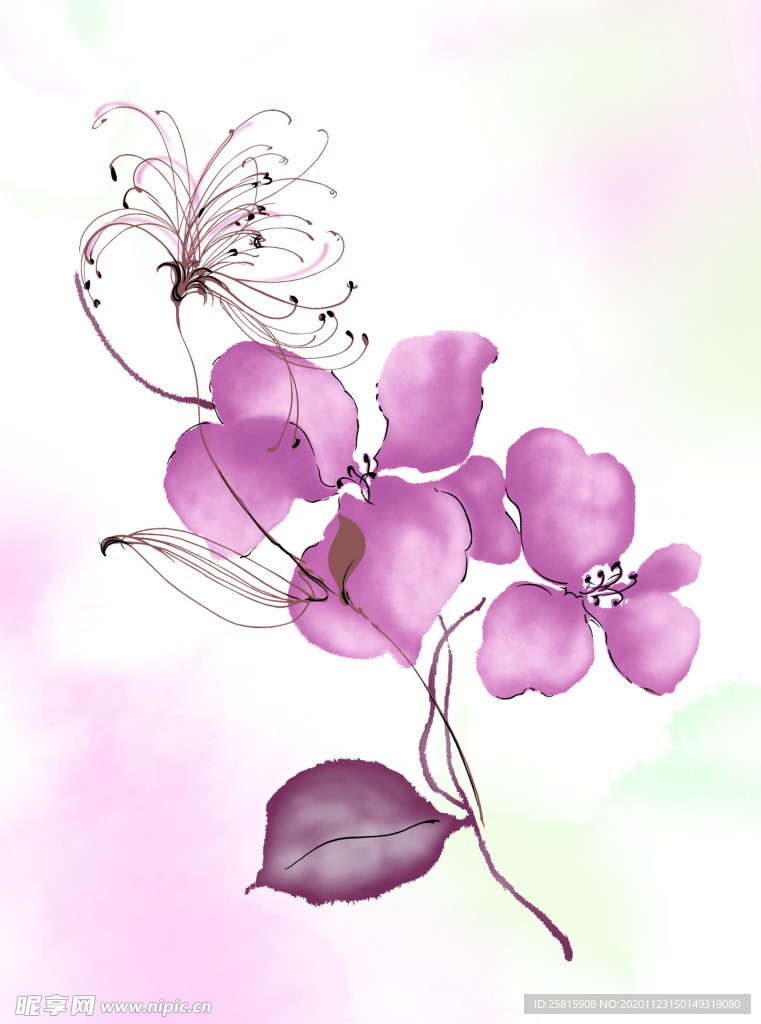 水墨花